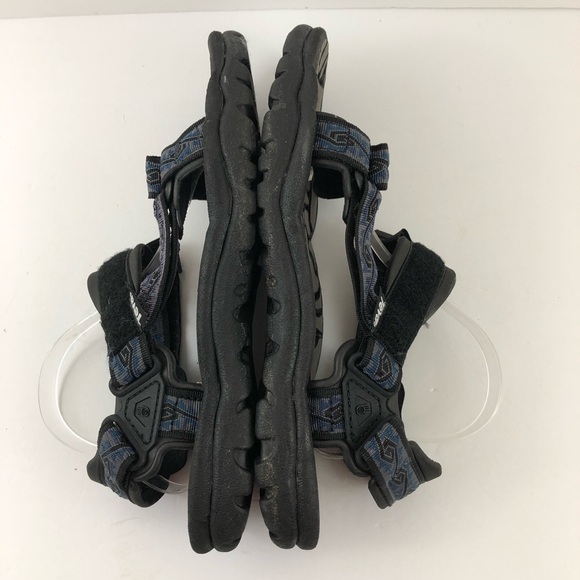 Teva Sandals Mens 13 Terrafi Original Universal Black Blue Spiral River Rubber - Picture 11 of 11